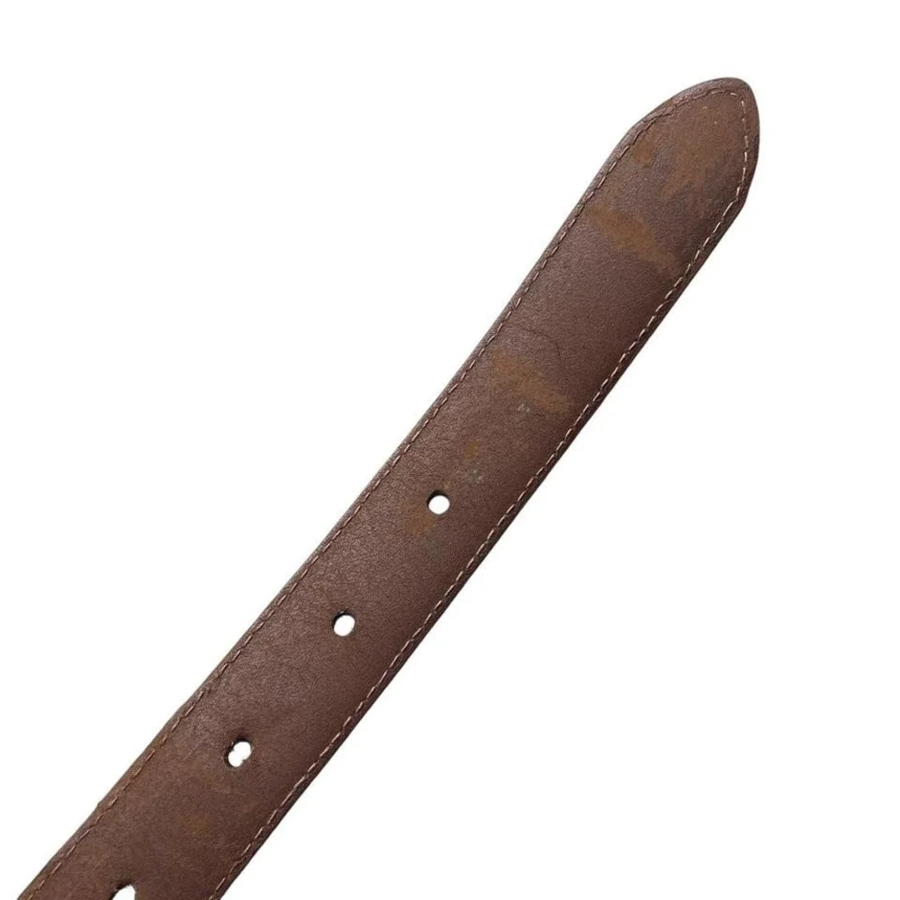 VTG Split Cowhide Leather Belt Brass Buckle Made in‎ USA Christopher Hayes Sz 38